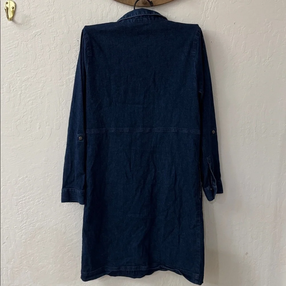J. JILL DENIM Shirt Dress Size XS Roll Tab Sleeve Pockets Women’s - Picture 6 of 6